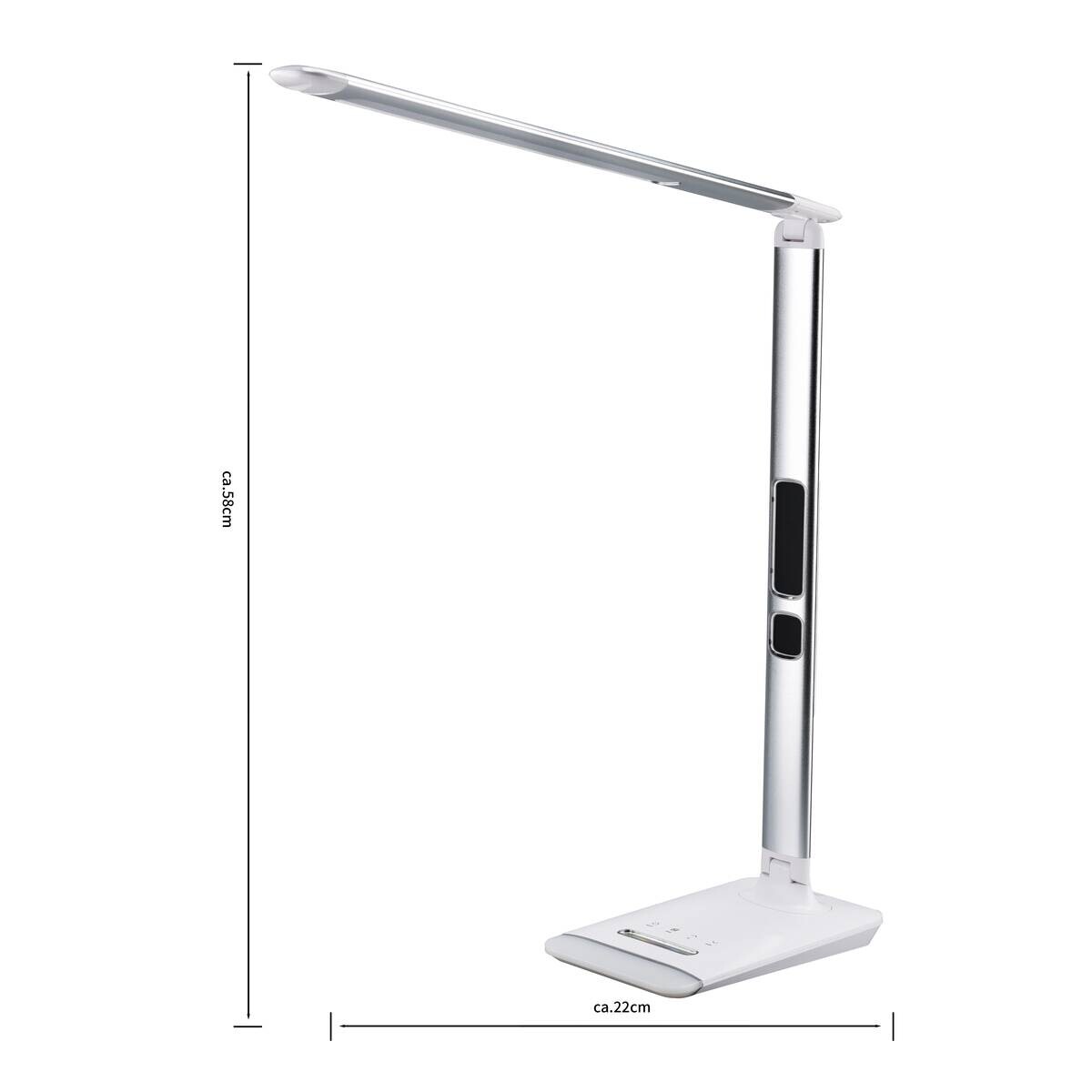 POCOline Schreibtischleuchte Apollo silber weiß Kunststoff H: ca. 52 cm