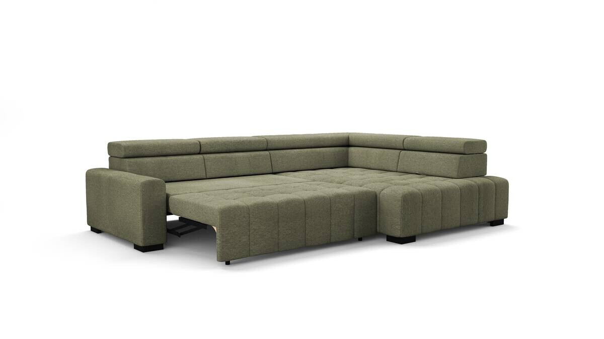 Ecksofa mit Bettfunktion grün Flachgewebe B/T: ca. 300x210 cm