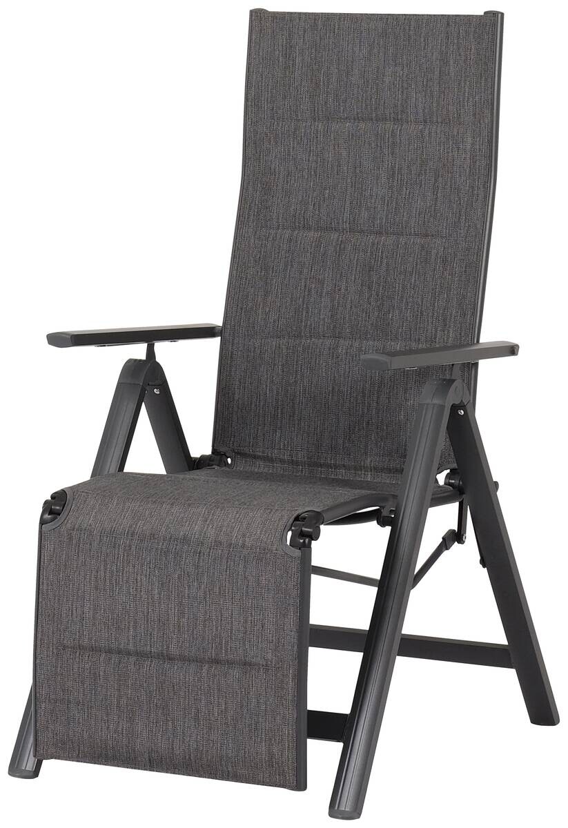 POCOline Klappsessel Boston anthrazit Alu B/H/L: ca. 73x140x58 cm