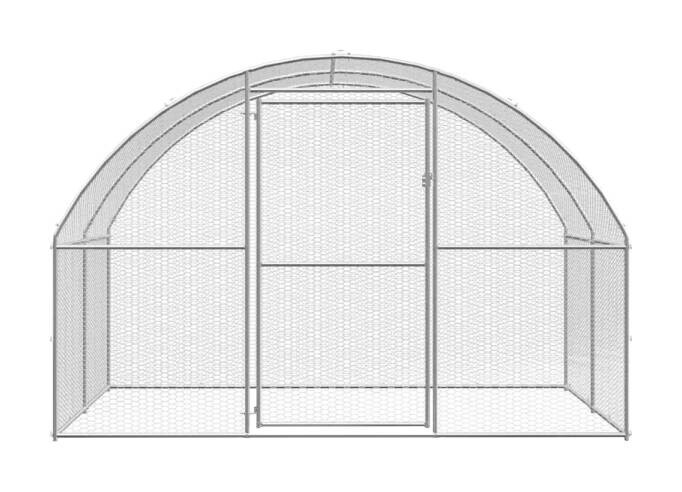 vidaXL Hühnerstall silber Stahl B/H/L: ca. 3x200x300 cm