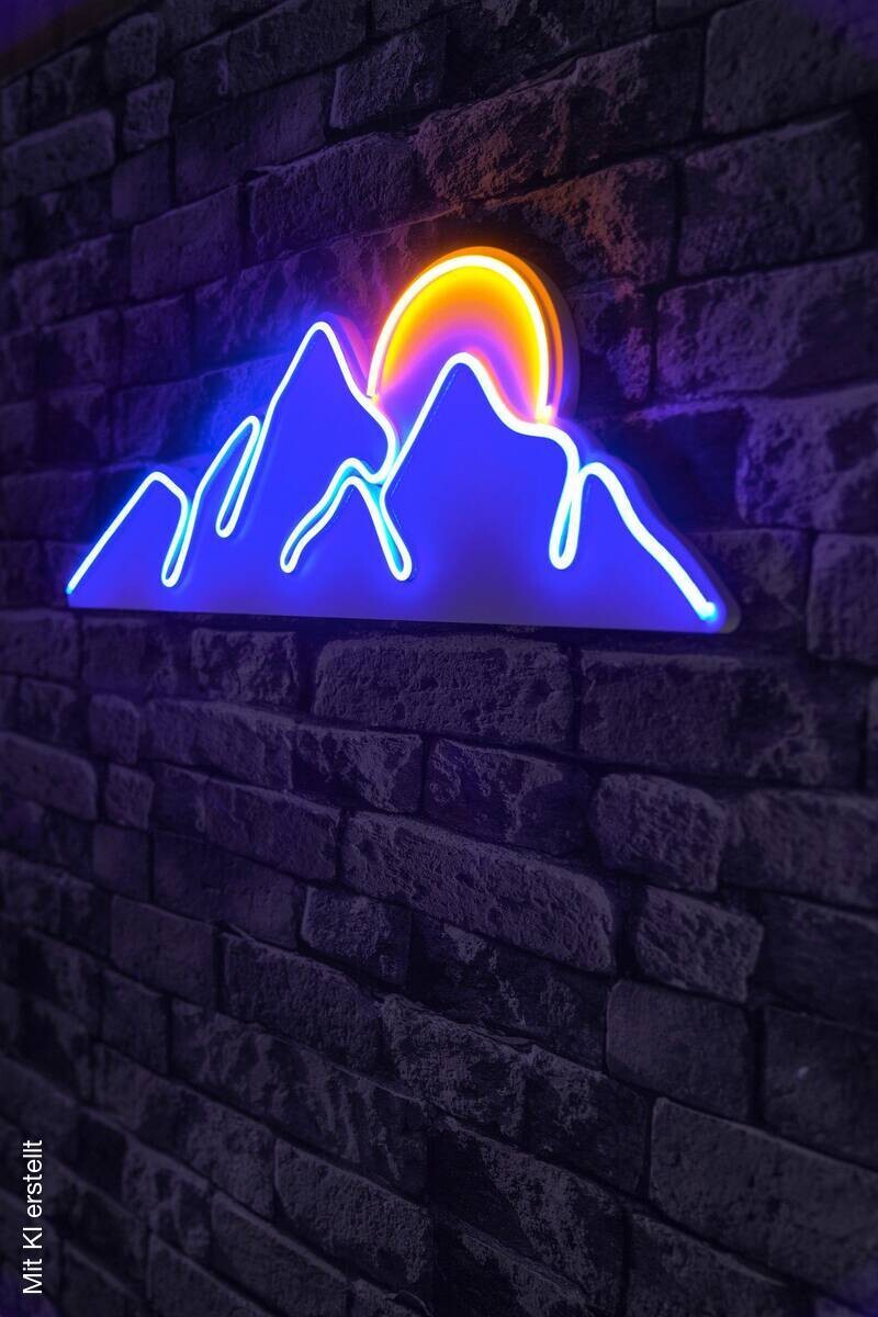 Opviq LED-Wandleuchte gelb blau PVC B/H/T/L: ca. 62x21x2x62 cm