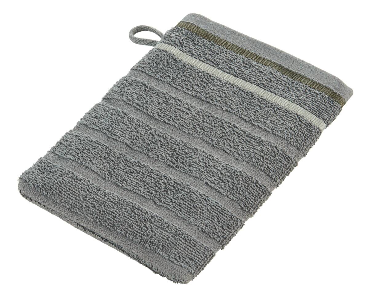 oh cosy Waschhandschuh Marta dunkelgrau 100% Baumwolle B/L: ca. 16x22 cm