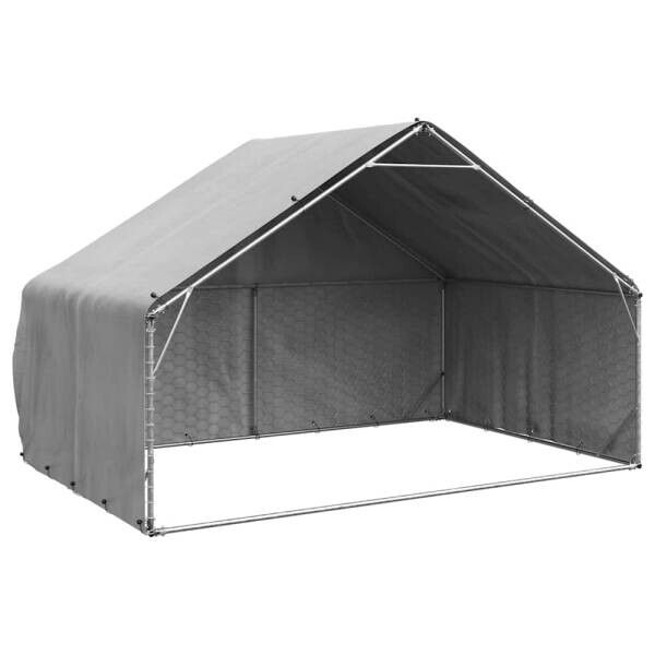 vidaXL Outdoor-Hundezwinger silber Stahl