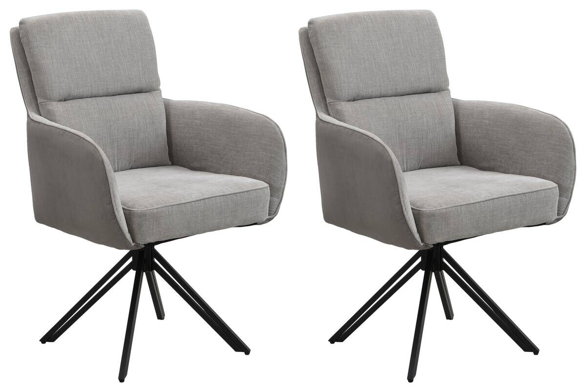 Stuhl TINO, 2er-Set schwarz grau Metall Microfaser B/H/T: ca. 62x94x70 cm