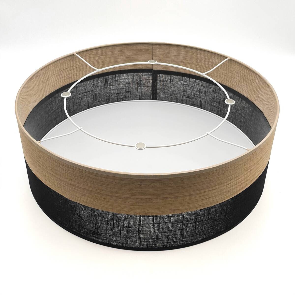 Lamkur Deckenleuchte Eiche schwarz Holz PVC B/H/L: ca. 45x15x45 cm E27 2 Brennstellen