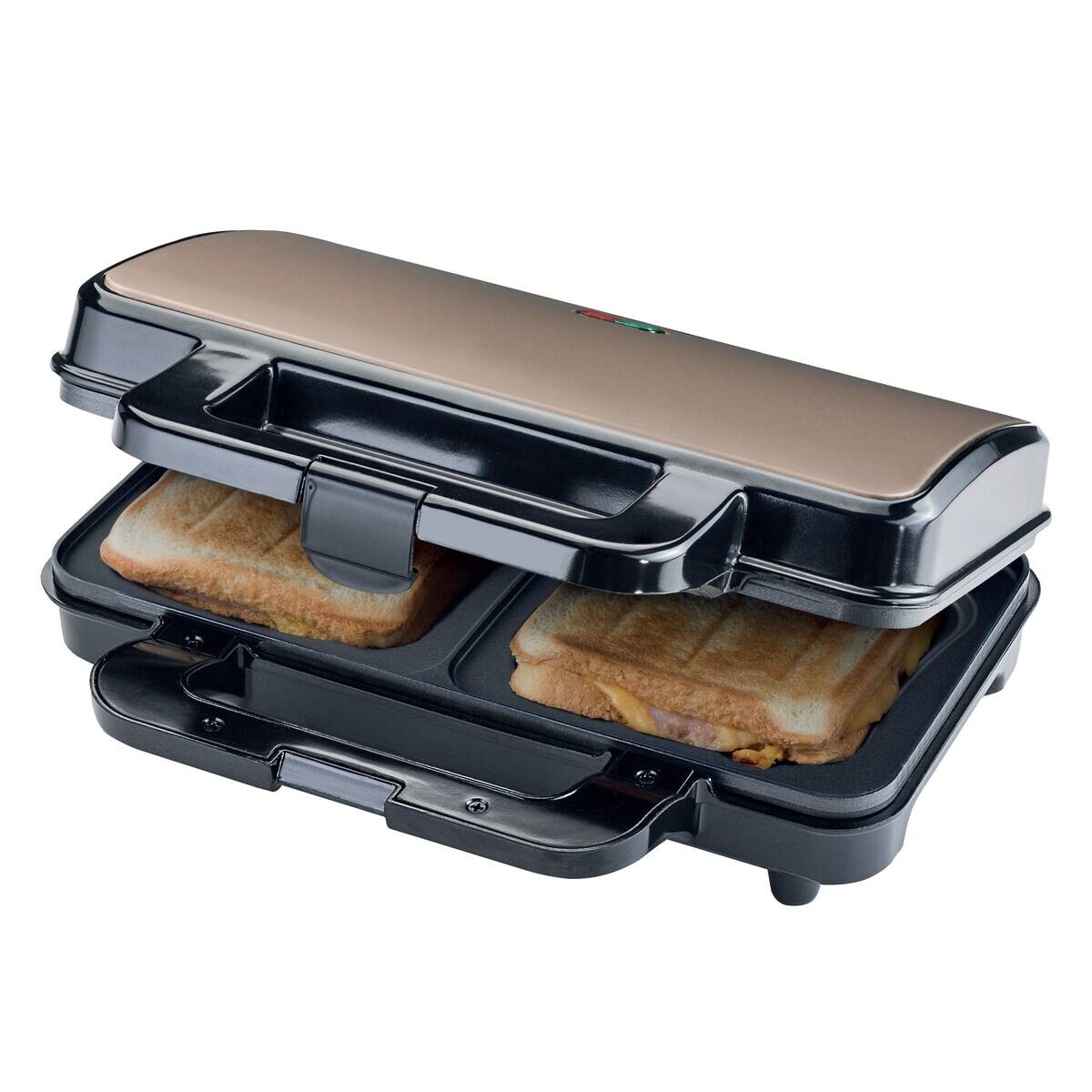 Emerio Sandwichtoaster schwarz Kupfer Kunststoff B/H/L: ca. 24,3x10x29,2 cm
