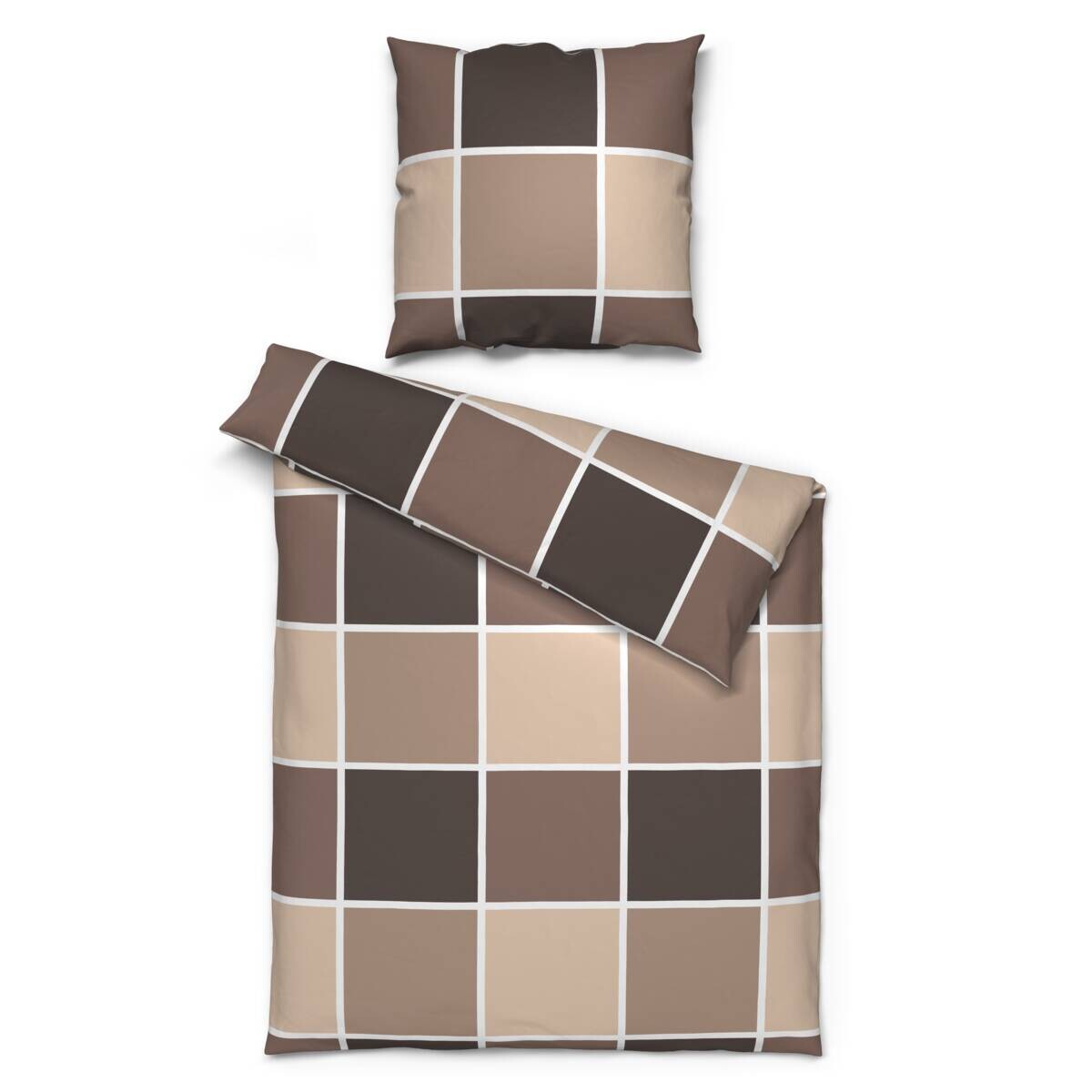 Microfaser Bettwäsche braun 100% Polyester B/L: ca. 135x200 cm