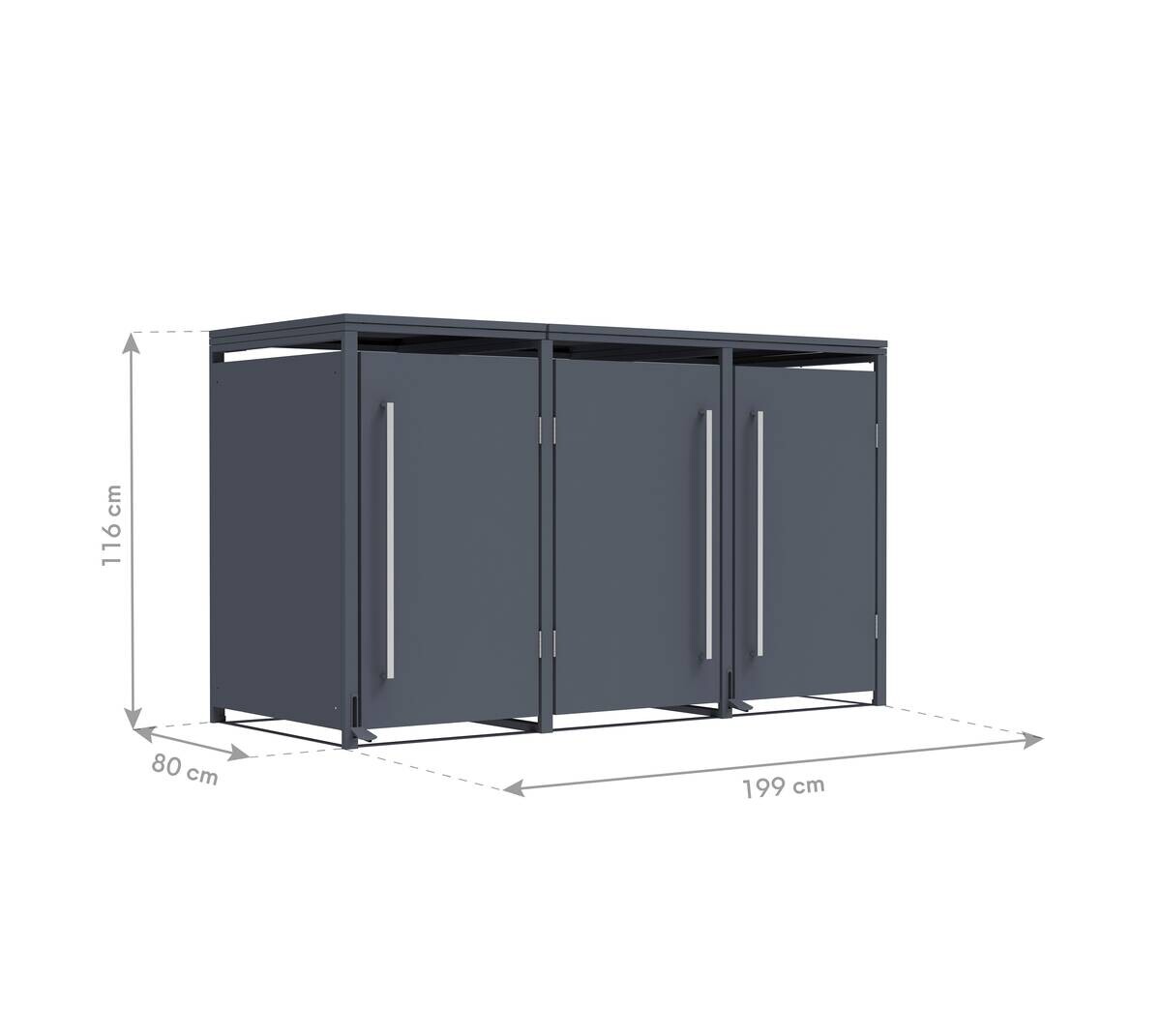 Westmann Mülltonnenbox Pedura anthrazit B/H/L: ca. 199x116x80 cm