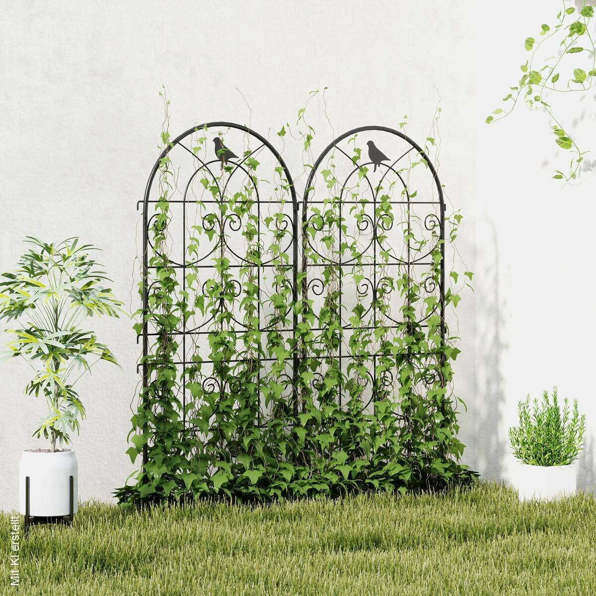 Outsunny Rankgitter 2er Set schwarz B/H/L: ca. 1,3x120x50 cm