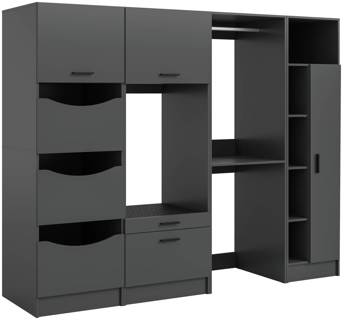 Waschmaschinenumbauschrank Free anthrazit B/H/T: ca. 248x195x68 cm