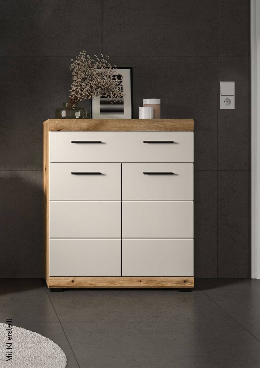 Badhochschrank Scout Evoke Oak Nachbildung Kaschmirgrau Nachbildung B/H/T: ca. 74x88x31 cm