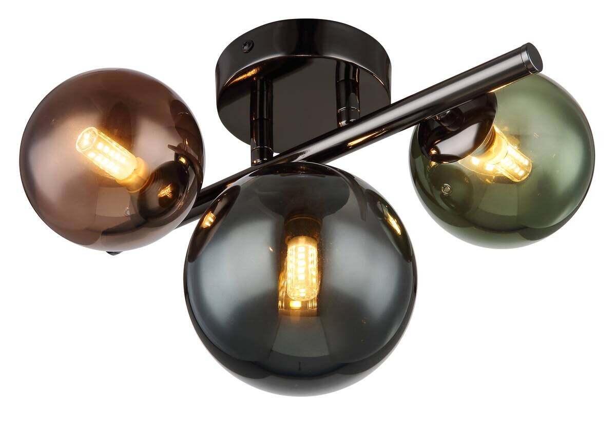 GLOBO LED-Deckenleuchte Riha bunt grau Glas Metall B/H/L: ca. 21x19x28 cm