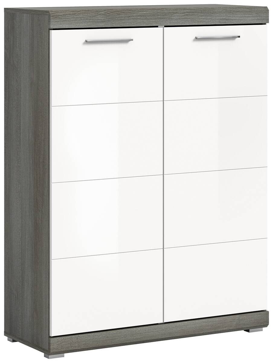 Schuhschrank SCOUT Rauchsilber Nachbildung weiß Hochglanz B/H/T: ca. 90x120x37 cm