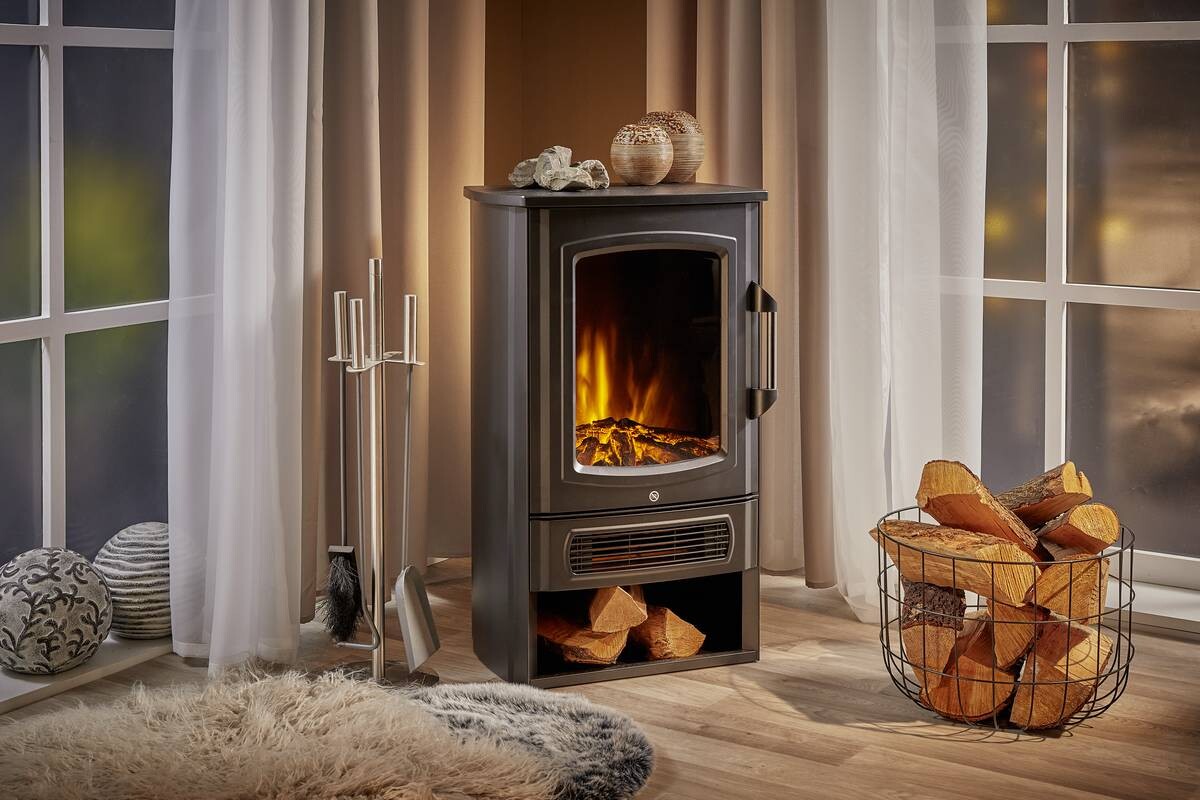 BHP Elektrischer-Kamin BG00595 schwarz Kunststoff Metall B/H/T: ca. 45x74x32 cm