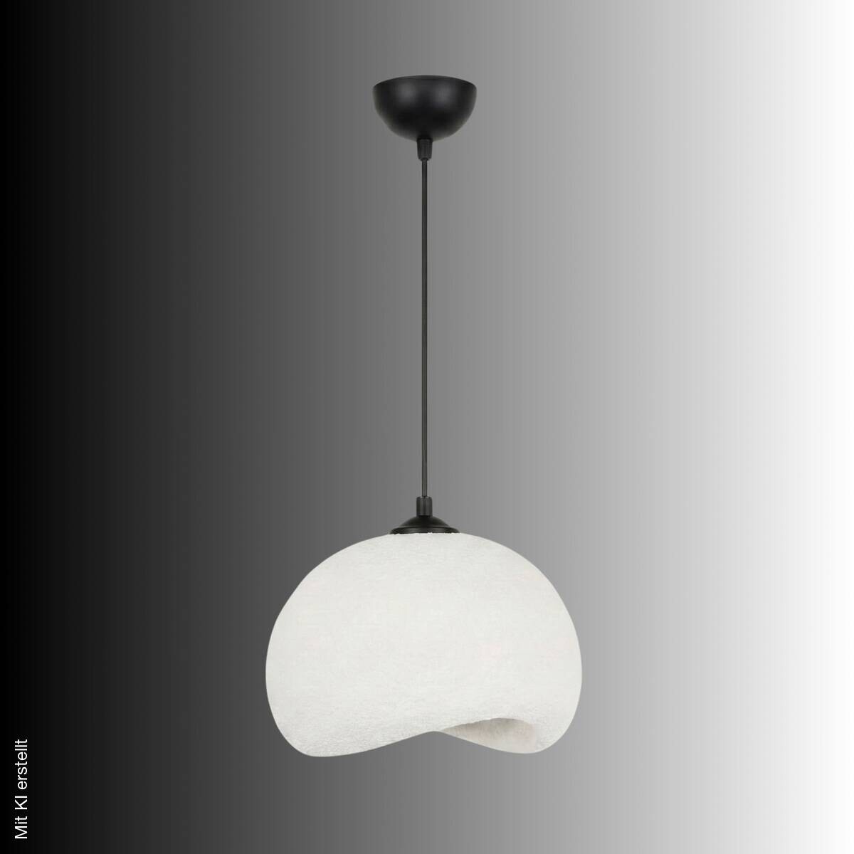 Opviq Pendelleuchte Yontu-15850-B weiß schwarz Polyester-Mischgewebe Metall B/H/L: ca. 29x120x34 cm E27 1 Brennstellen