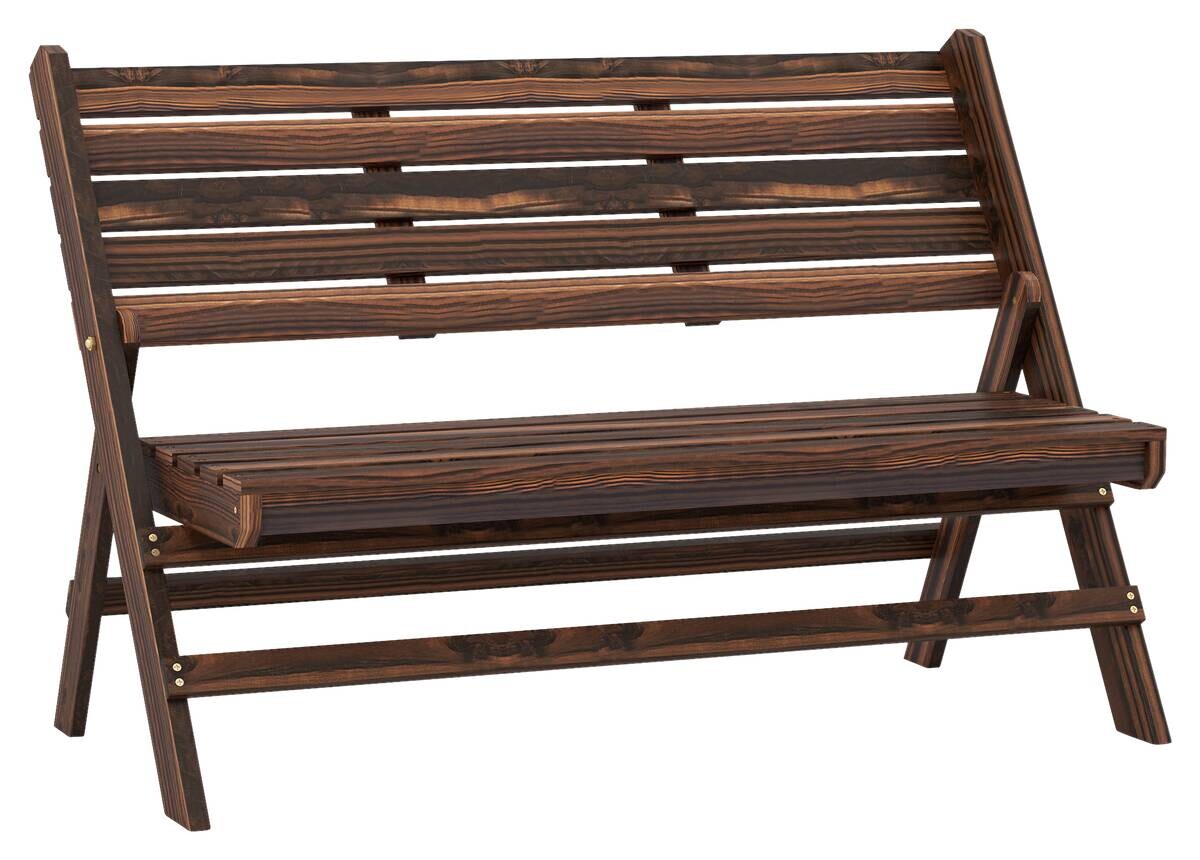 Outsunny Gartenbank grau Edelstahl B/H/L: ca. 63x122x83 cm