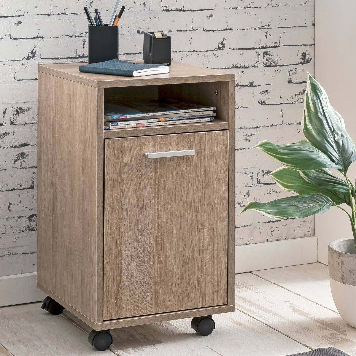 Rollcontainer braun Spanplatte B/H/T: ca. 33x60x38 cm
