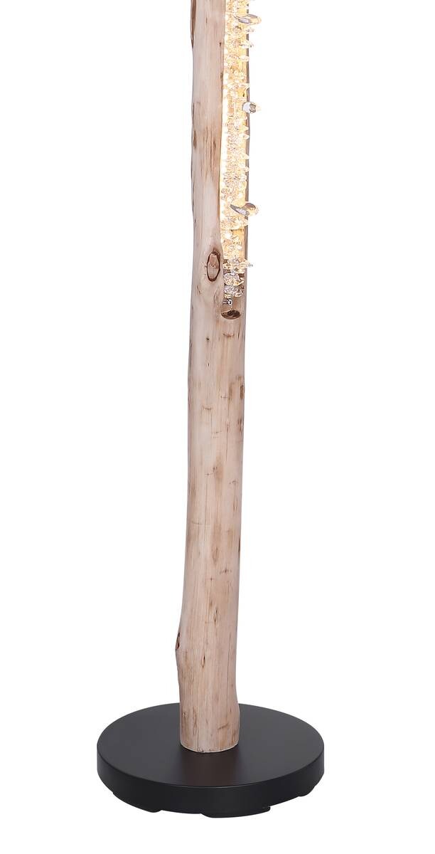 GLOBO Stehlampe Felicitas schwarz klar Holz Metall Acryl H/D: ca. 151x23 cm