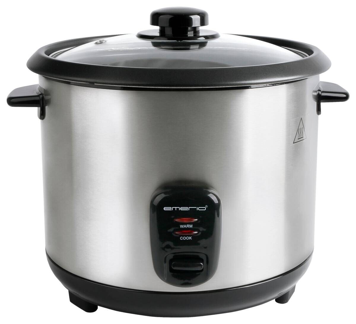 Emerio Reiskocher silber schwarz Edelstahl Glas B/H/T: ca. 29x27x28 cm