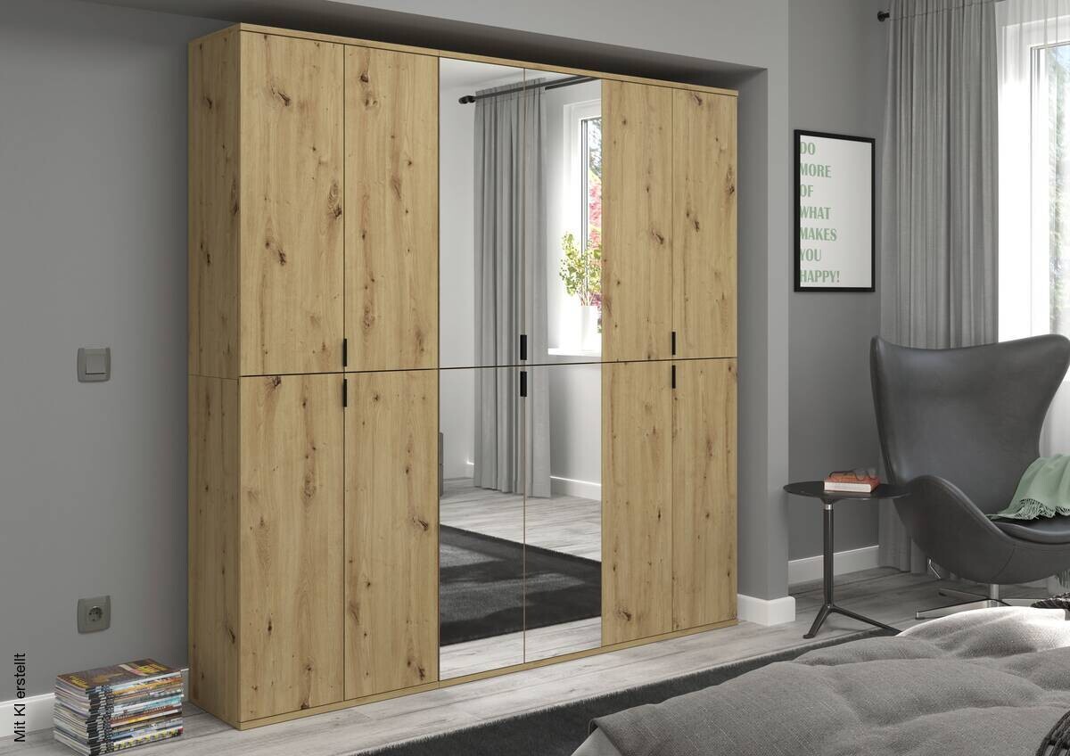 Garderobe PROJEKT Eiche Artisan Nachbildung Spiegel B/H/T: ca. 183x193x34 cm