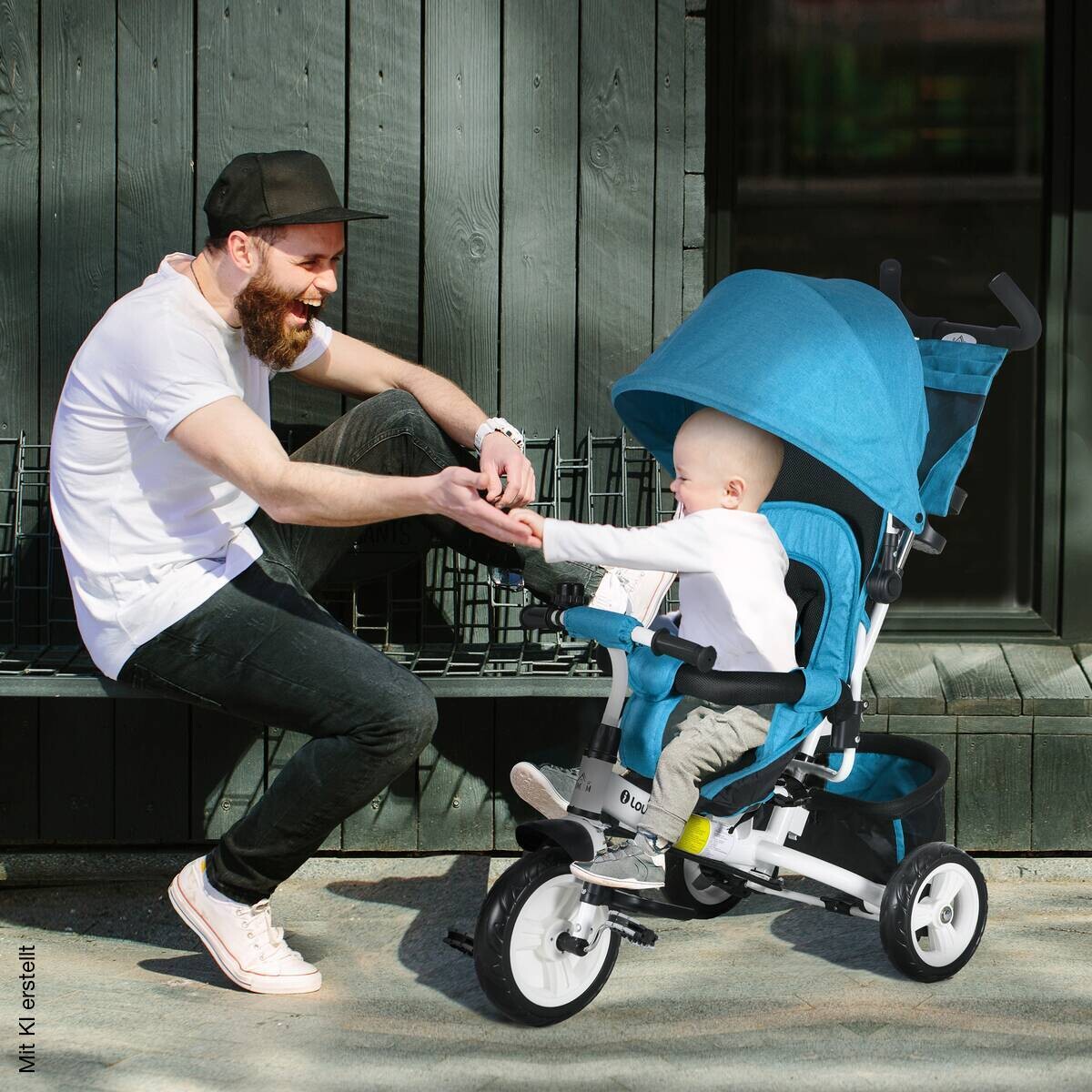 HOMCOM Kinderdreirad hellblau B/H/L: ca. 49x102x102 cm