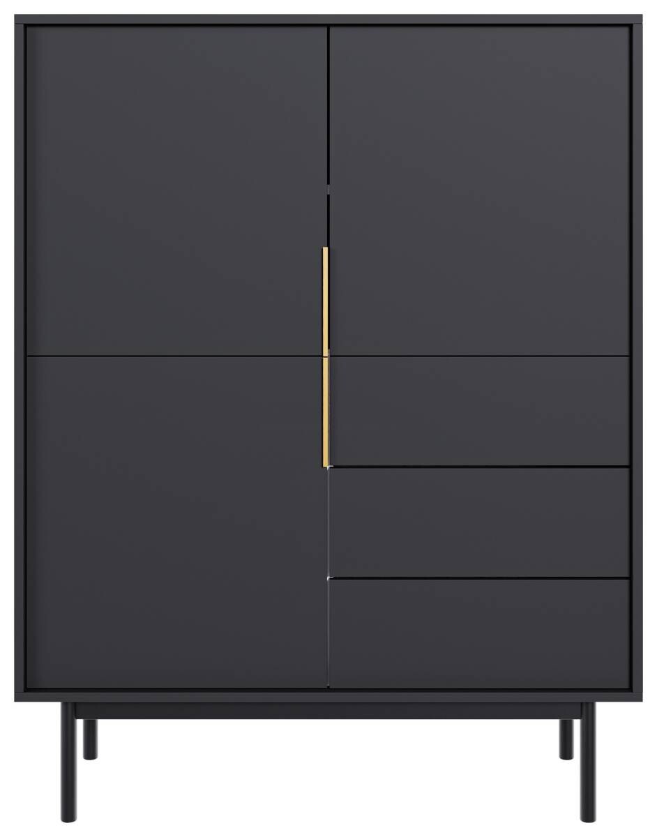 Highboard VIVA schwarz B/H/T: ca. 104x139,5x39 cm