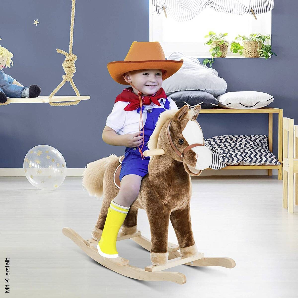 HOMCOM Kinder-Schaukelpferd B/H/L: ca. 33x62x74 cm