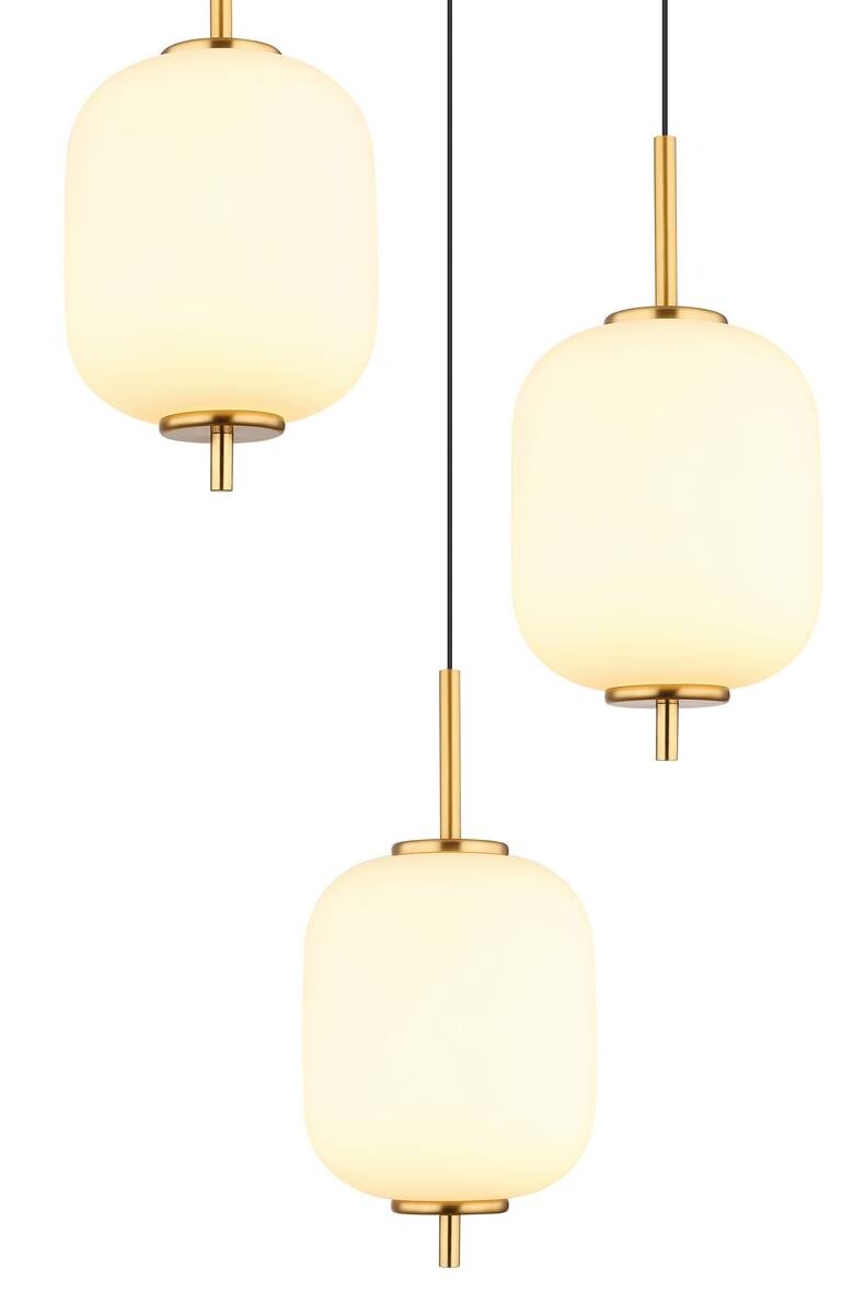 GLOBO Pendelleuchte messing Metall Glas H/D: ca. 150x35,5 cm 1.0 Brennstellen