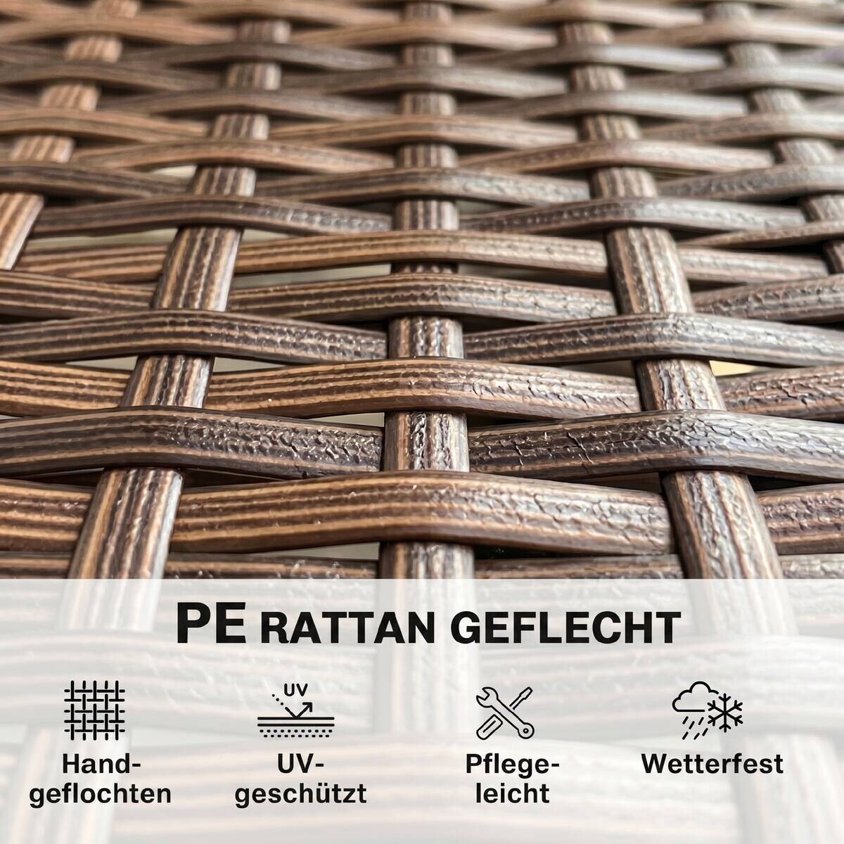 Outsunny Gartensofa khaki Rattan B/H/L: ca. 63x85x115 cm