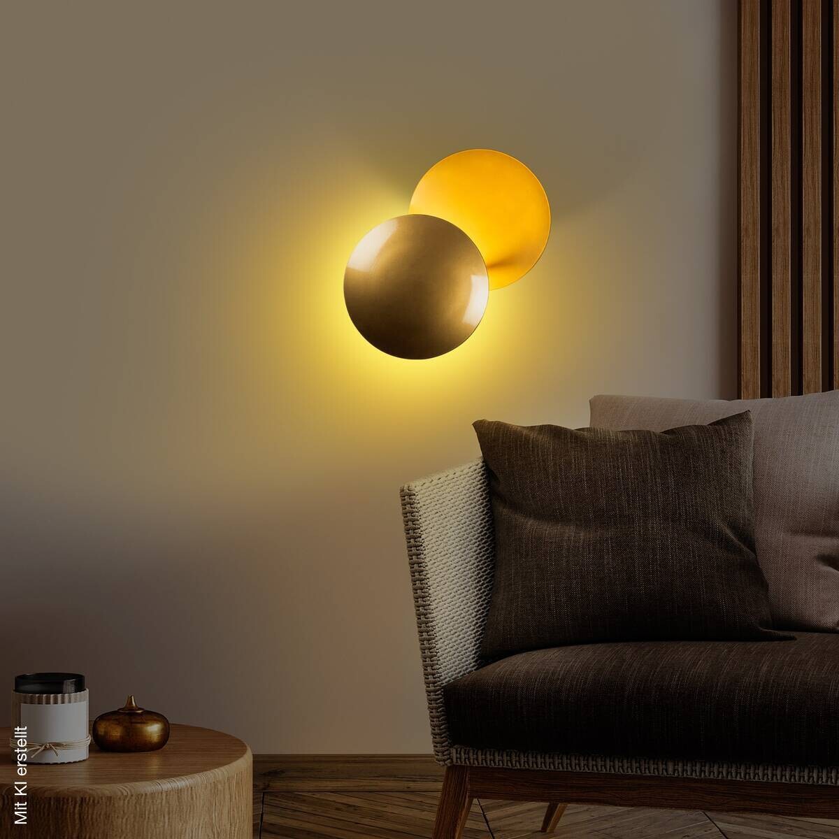 Opviq LED-Wandleuchte gold Metall B/H/T: ca. 25x25x16 cm