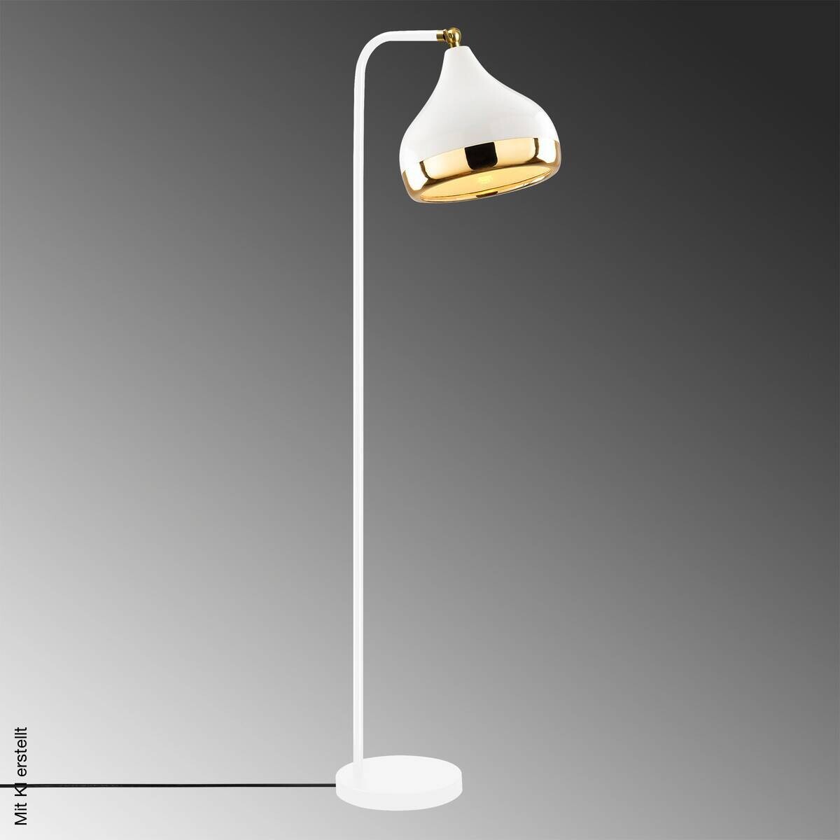 Opviq Stehlampe Yildo weiß gold Metall B/H/L: ca. 17x120x30 cm E27 1 Brennstellen