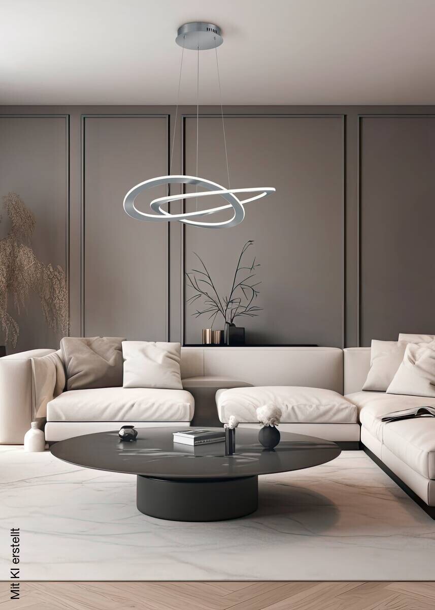 Reality LED-Pendelleuchte nickel Metall
