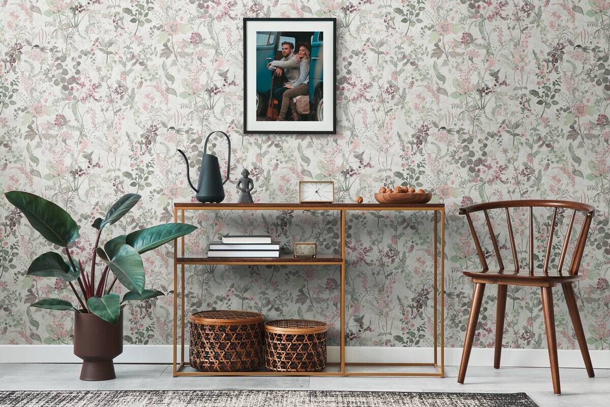 A.S.Creation Vliestapete lila grün weiß B/H/D: ca. 53x1005x8,5 cm