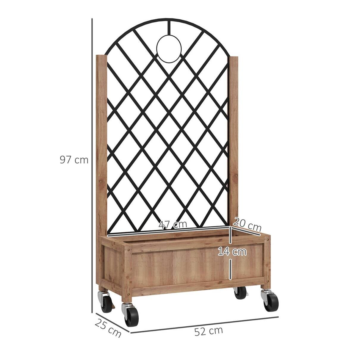 Outsunny Hochbeet 2er Set braun Holz B/H/L: ca. 25x97x52 cm