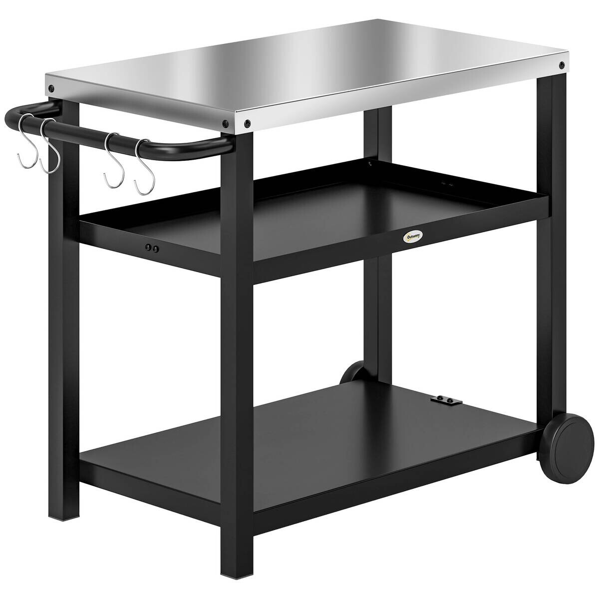 Outsunny Grillwagen Edelstahl B/H/L: ca. 50x81x102 cm