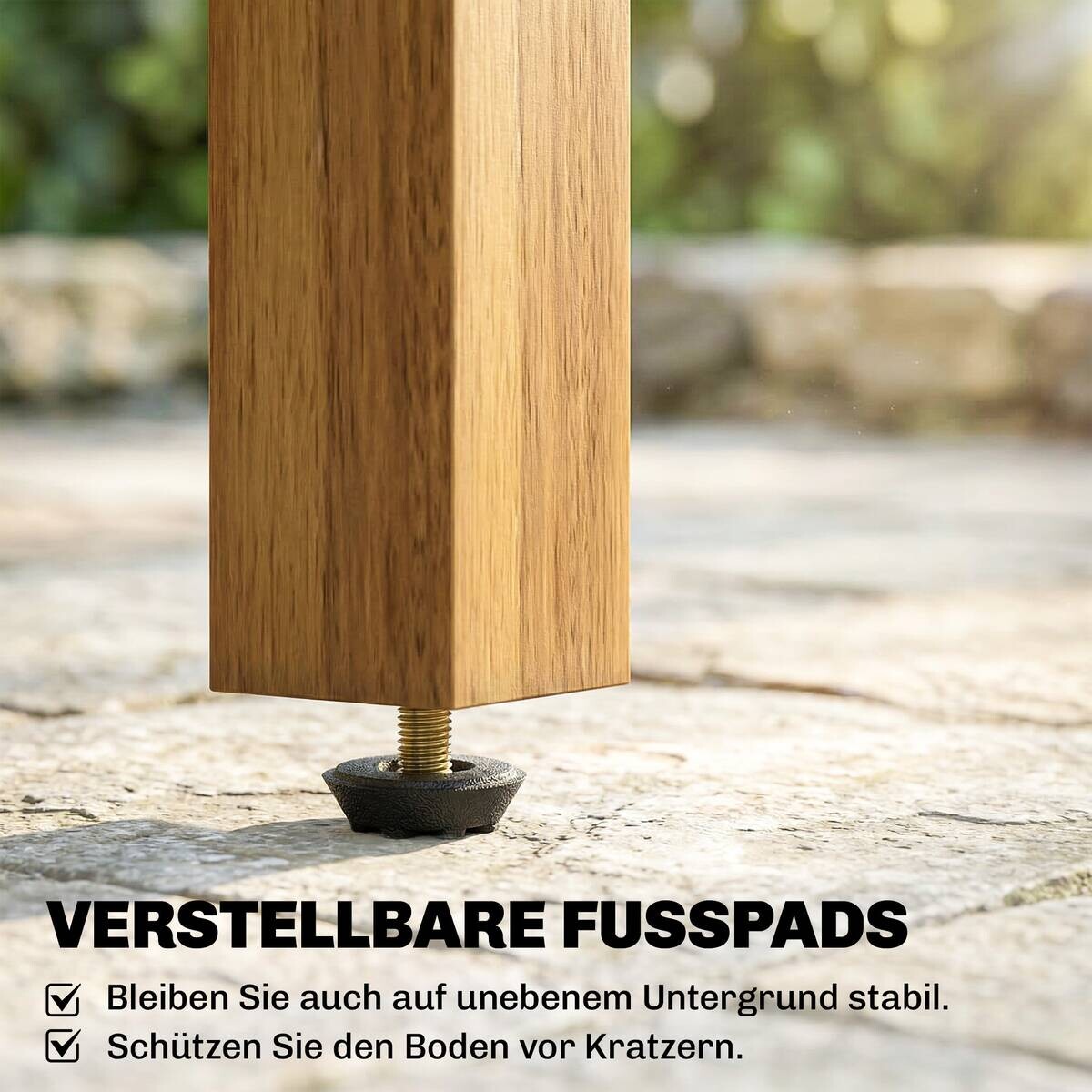 Outsunny Balkontisch natur Akazie B/H/L: ca. 48x46x48 cm