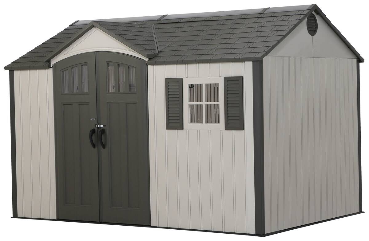 Lifetime Gerätehaus Texas hellgrau B/H/L: ca. 381x243,84x243,84 cm