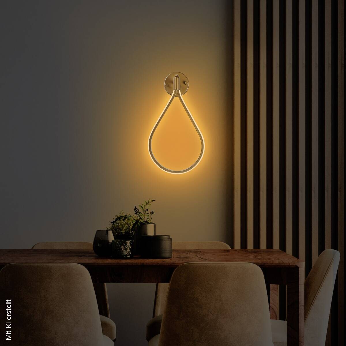 Opviq LED-Wandleuchte gold B/H/T: ca. 23x39x13 cm