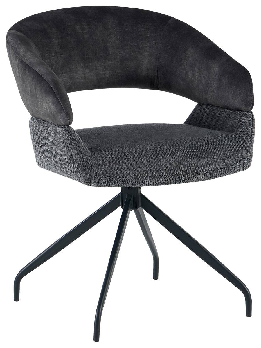Stuhl Miami anthrazit Webstoff Samtoptik B/H/T: ca. 61x84x64 cm