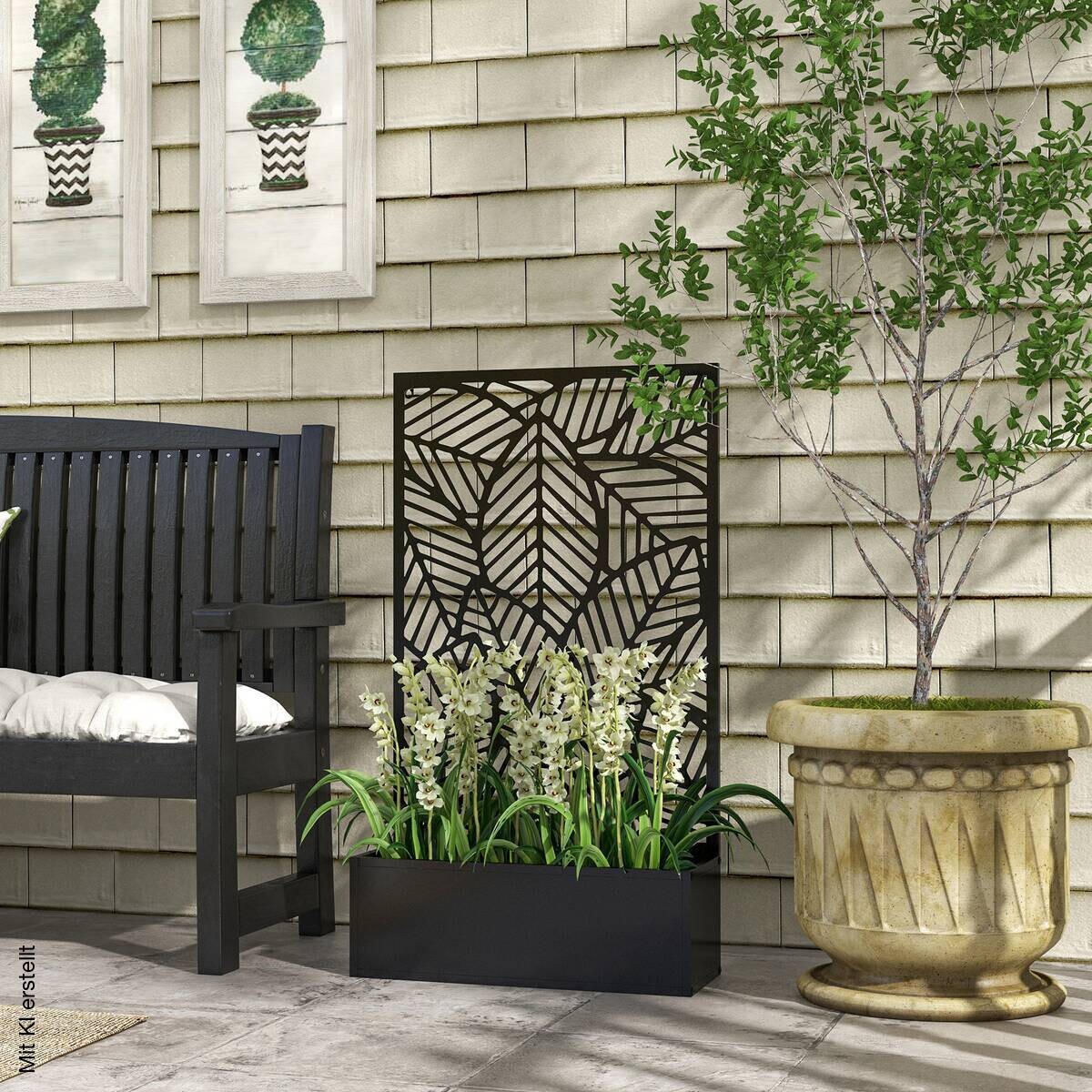 Outsunny Hochbeet schwarz Metall B/H/L: ca. 23x113x61 cm