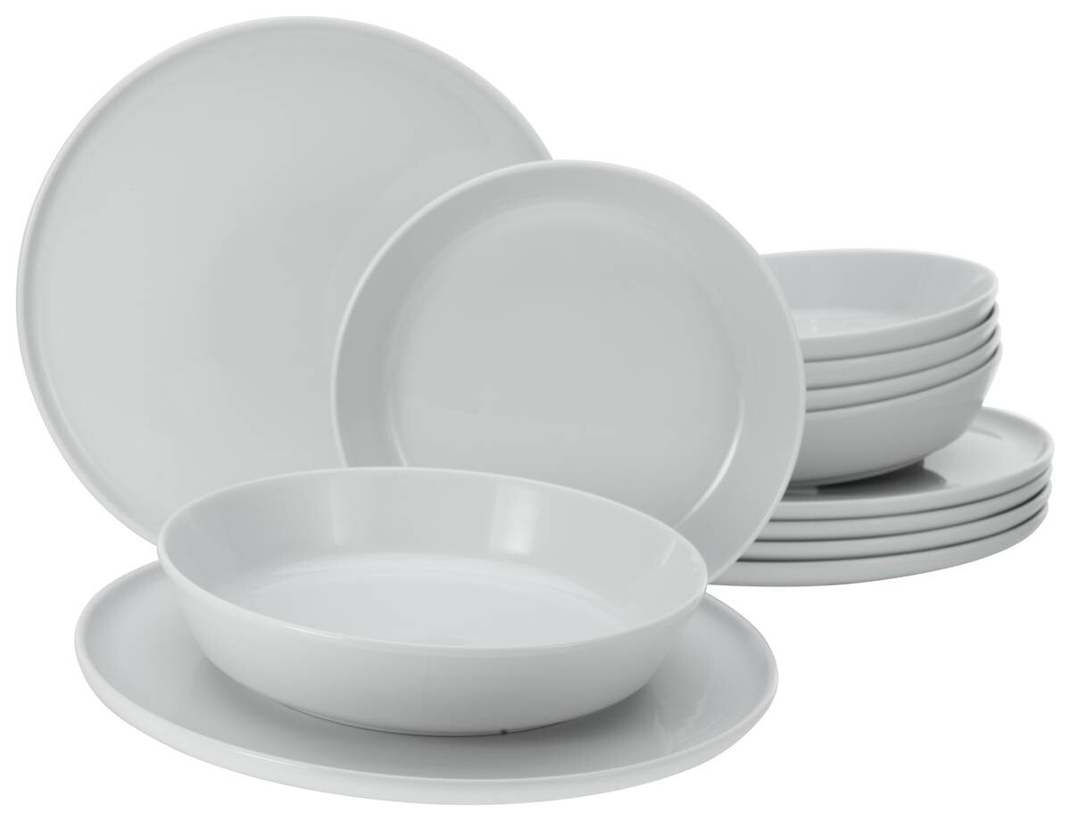 CreaTable Tafelservice Chef Collection weiß Porzellan 12 tlg