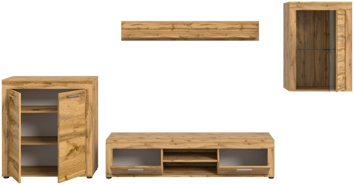 Wohnwand Jam Eiche Wotan Nachbildung B/H/T: ca. 330x169x35 cm