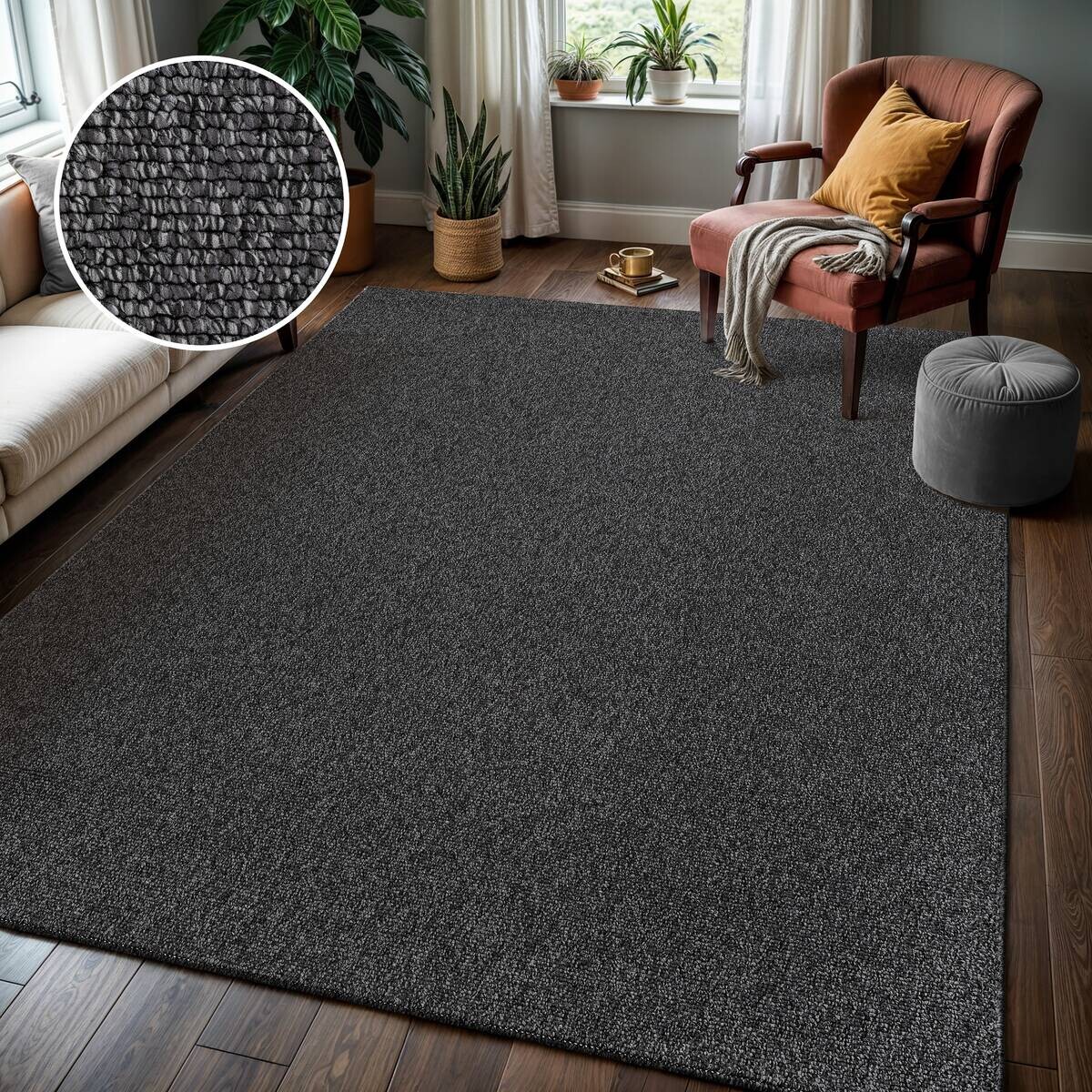 Sanat Teppich LORA PLUS anthrazit B/L: ca. 160x230 cm