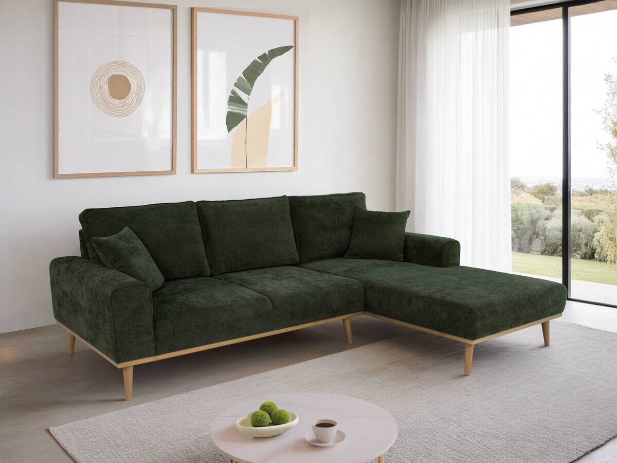 Ecksofa grün Microfaser B/H/T: ca. 259x90x191 cm