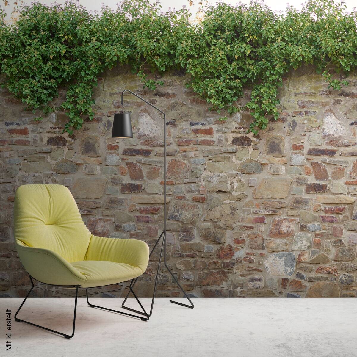Livingwalls Fototapete Steinoptik beige grün braun B/L: ca. 280x159 cm