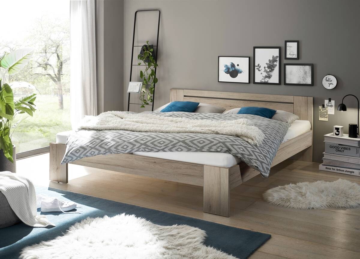 Futonbett Cannes Eiche San-Remo Nachbildung Liegefläche B/L: ca. 180x200 cm