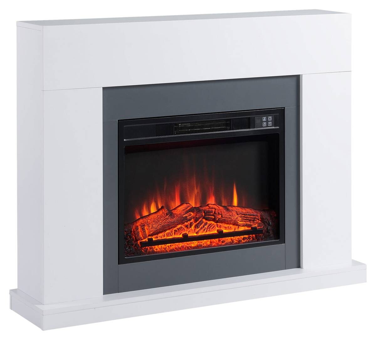 HOMCOM Elektro-Kamin weiß Stahl MDF Kunststoff B/H/T: ca. 113x87,5x16,6 cm ca. 2000 W