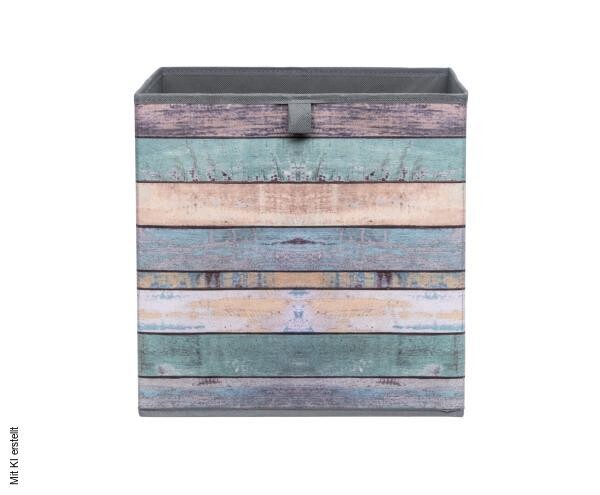 Motivbox Wood bunt anthrazit B/H/T: ca. 32x32x32 cm