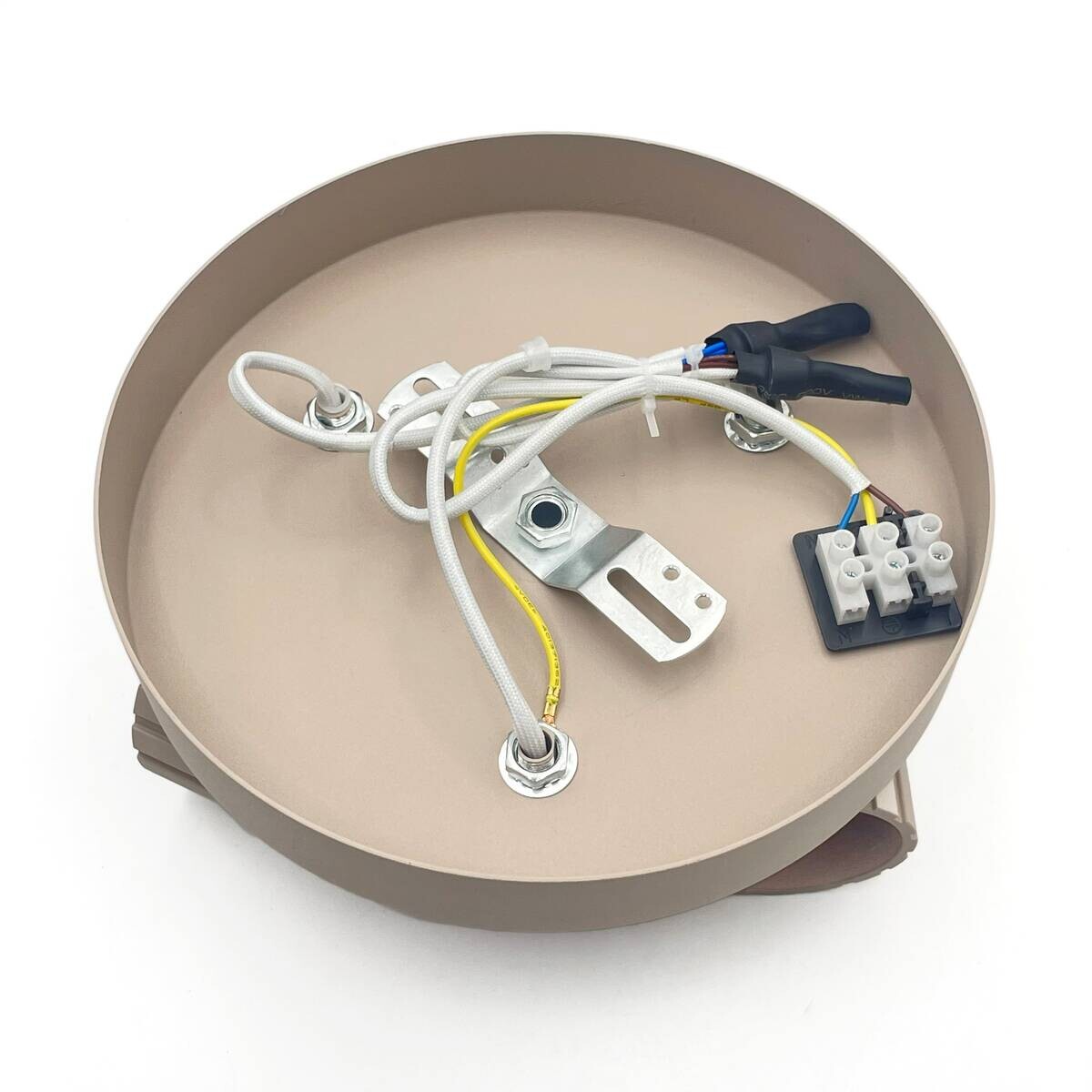 Lamkur Strahler Prisma beige Stahl B/H/L: ca. 18x19,5x18 cm 3 Brennstellen