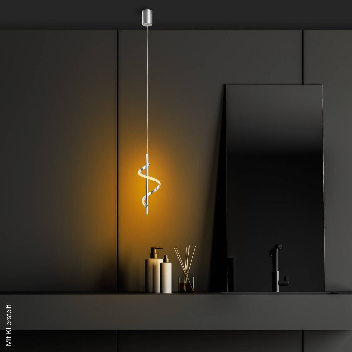 Opviq Pendelleuchte Chrom Metall B/H/T/L/D: ca. 16x100x16x16x16 cm